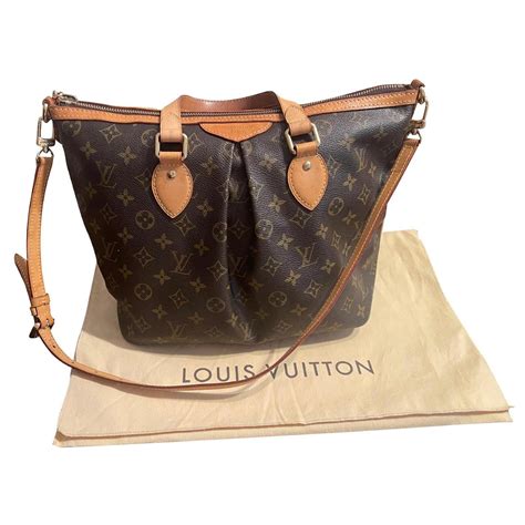 Palermo leather handbag Louis Vuitton Brown in Leather